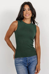 Bree Knit Tank Top | Dark Green