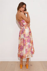 Fancy Party Midi Dress Orange