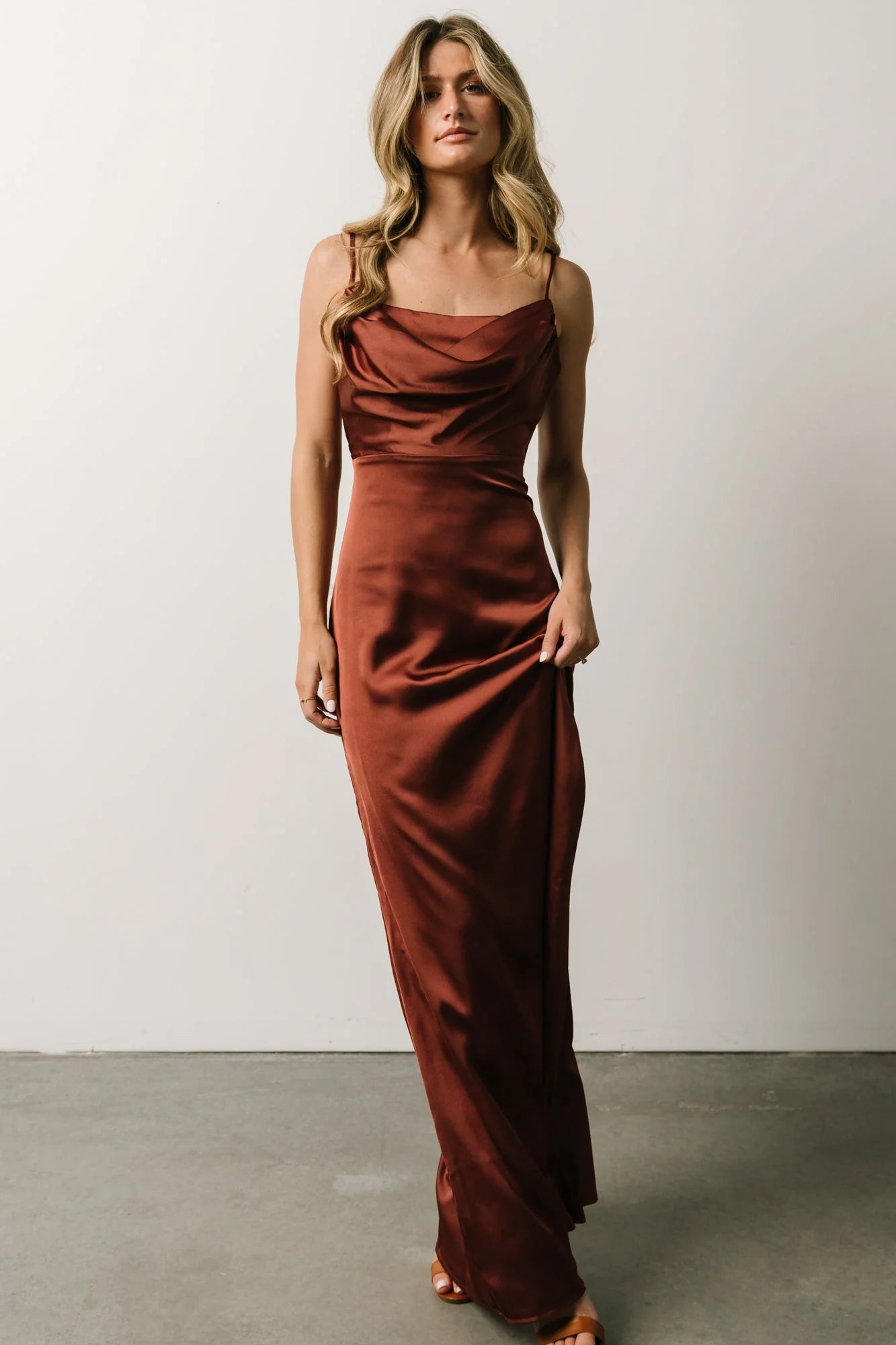 Sydney Satin Gown | Cinnamon
