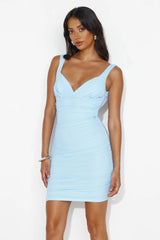 Beauty In Motion Mesh Mini Dress Blue