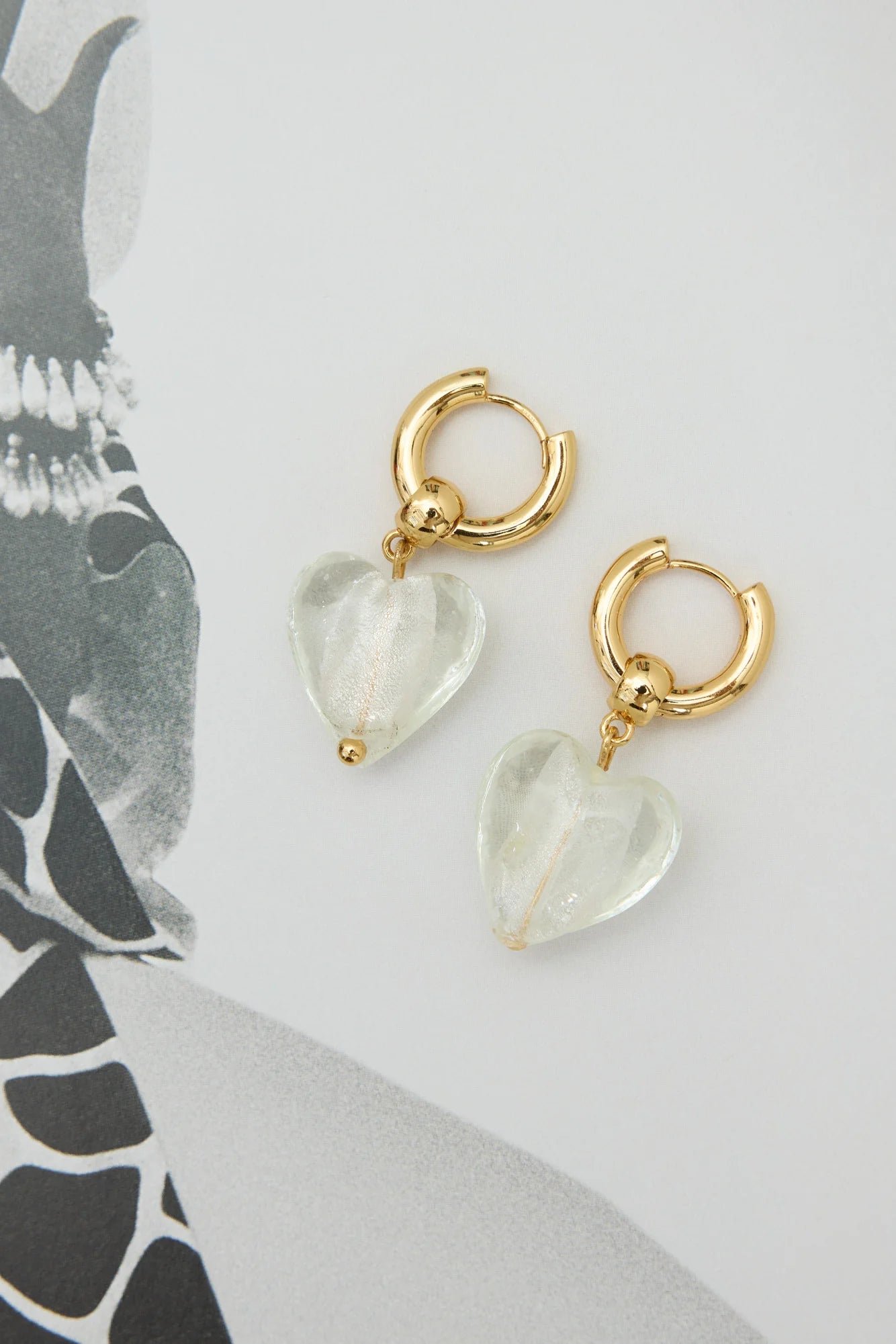 18k Gold Plated Glass Castle Earrings Glass