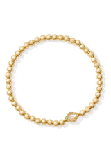 Abbie Beaded Stretch Bracelet Gold Mother Of Pearl