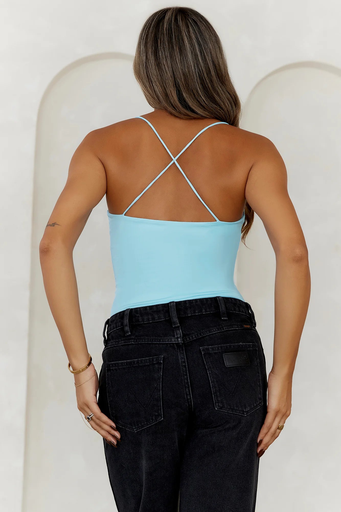 BASE Day To Night Longline Top Baby Blue