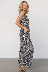 Liesl Jumpsuit | Black + Cream Print
