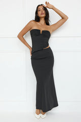 Endless Maxi Skirt Onyx Pinstripe