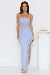 Golden Embrace Mesh Maxi Dress Lilac