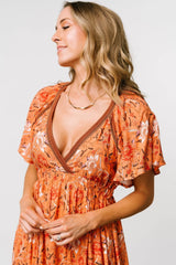 Marietta Maxi Dress | Orange Floral