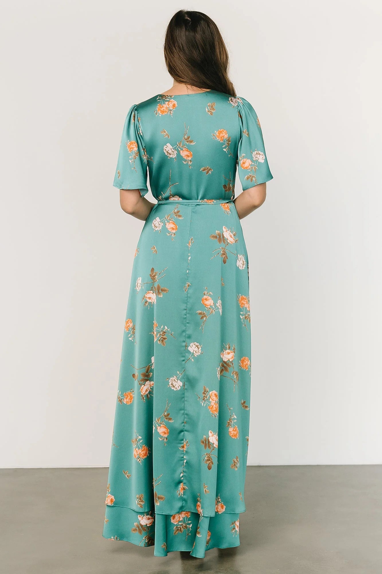 Amara Wrap Dress | Green + Coral Floral