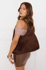 Tammy Shoulder Bag Chocolate Suede