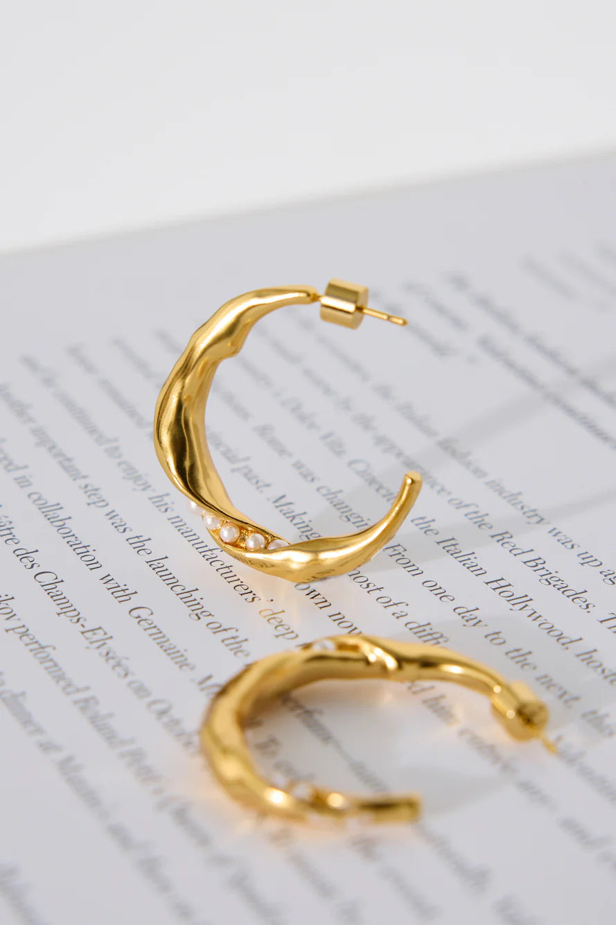 18k Gold Plated Chic Open Hoop Earrings Gold