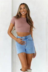 BASE Contour The Baby Tee Crop Top Mocha