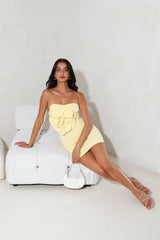 Wild Ivy Strapless Mini Dress Yellow