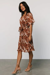Hailey Short Dress | Rust Floral