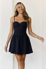 Twilight Bloom Mini Dress Black