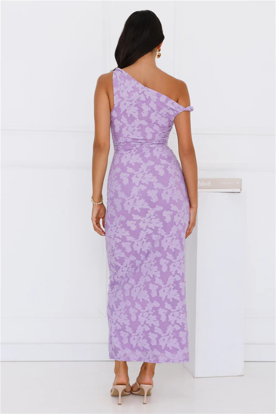 Favourable Off Shoulder Maxi Dress Purple