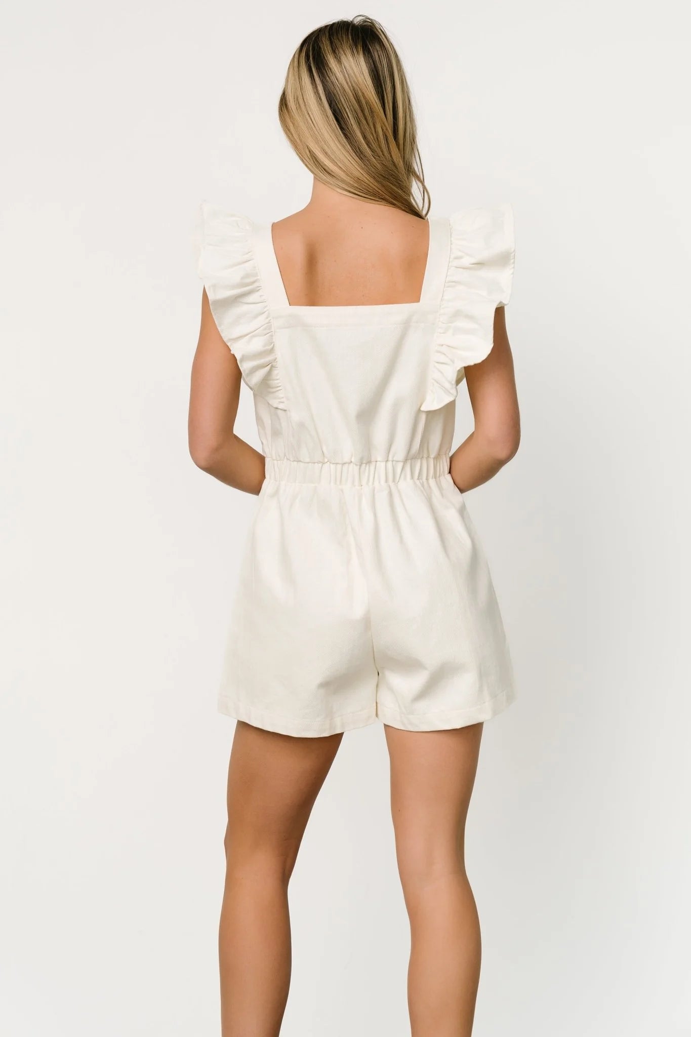 Montgomery Denim Romper | Ivory