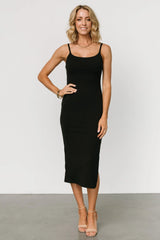 Claremont Ribbed Dress | Black