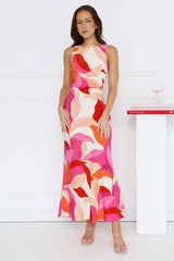 Technicolor Love Maxi Dress Pink