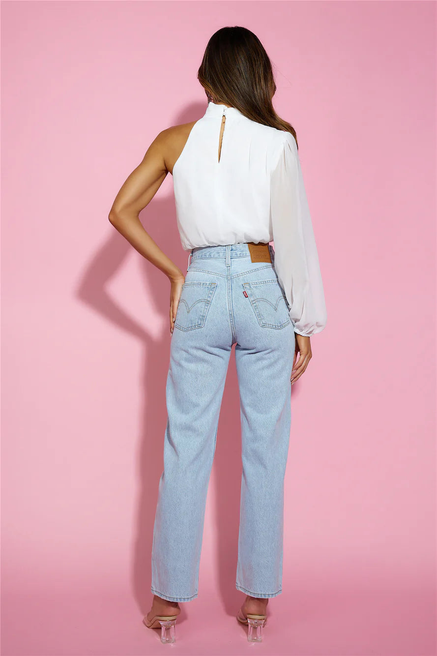 Deborah Chiffon Crop Top White