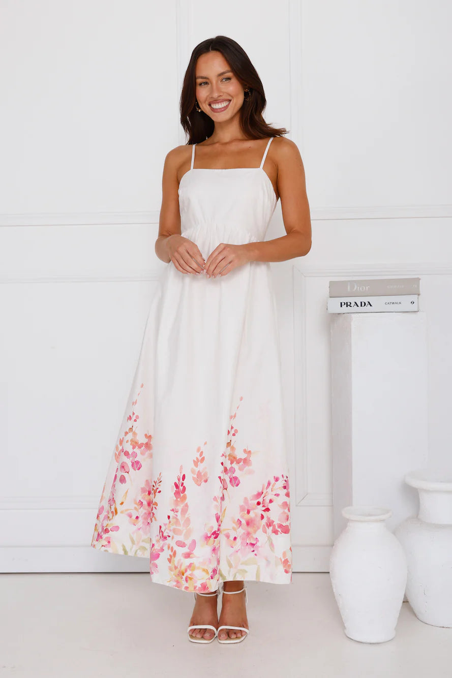 Feminine Maxi Dress White