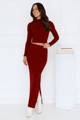 Velvet Whispers Maxi Skirt Wine