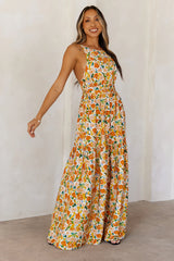 Floral Whispers Maxi Dress Orange