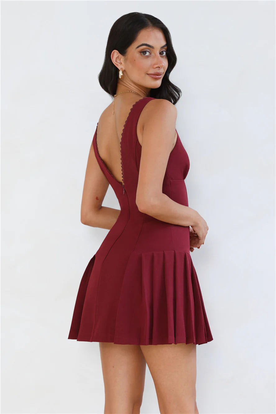 Boost My Mood Mini Dress Burgundy