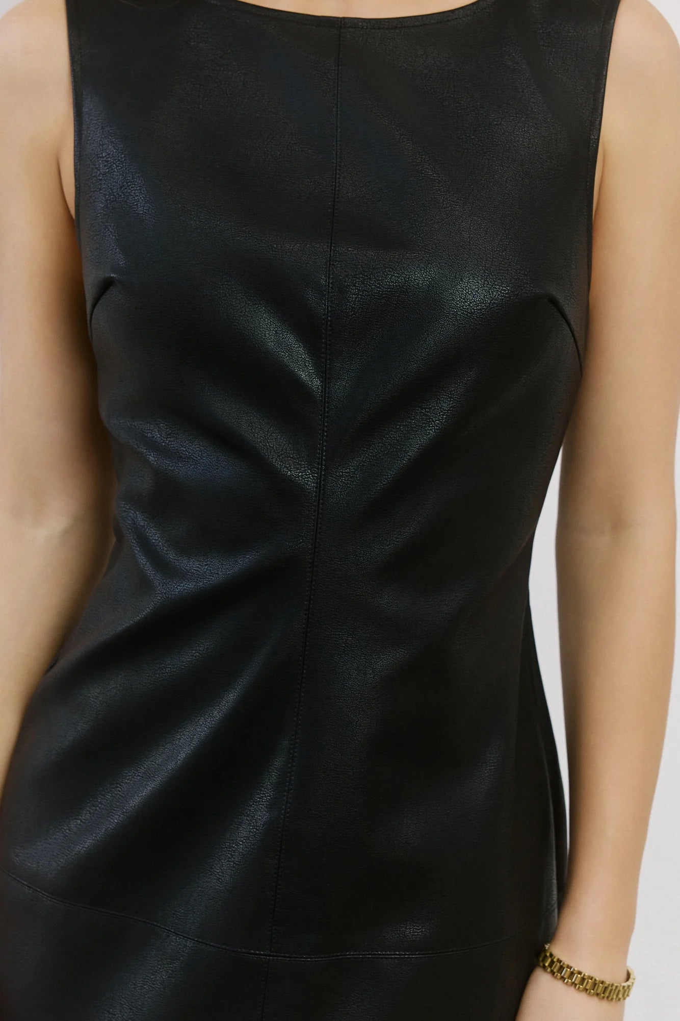 Diva Glaze PU Mini Dress Black