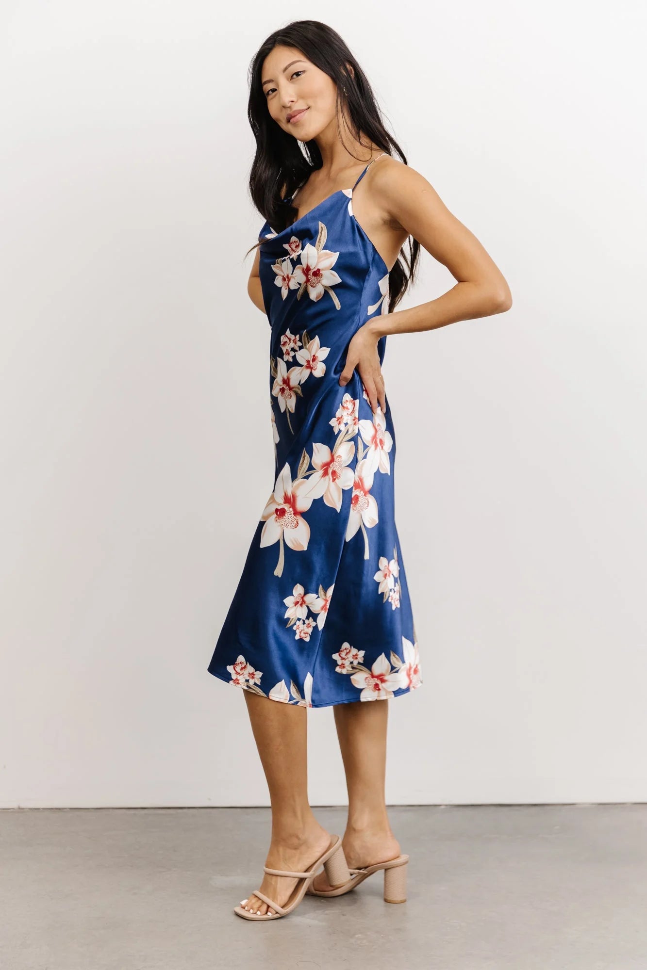 Katarina Slip Midi Dress | Vintage Blue Floral