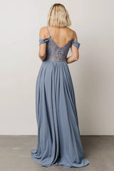 Bianca Lace Maxi Dress | Dusty Blue