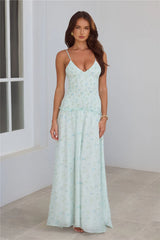Among the Flowers Maxi Dress Blue