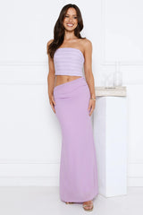 Babe Glow Strapless Maxi Dress Lilac