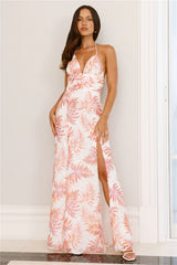 Tropical Nights Halter Maxi Dress Print