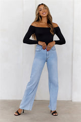 BASE  Flawless Off Shoulder Long Sleeve Top Black