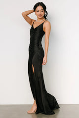 Monet Satin Gown | Black
