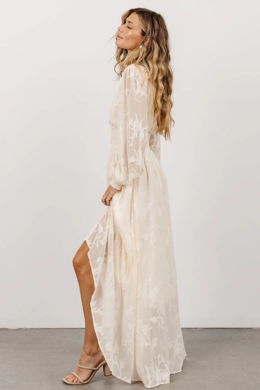 Mayfair High Low Maxi Dress | Vintage Cream