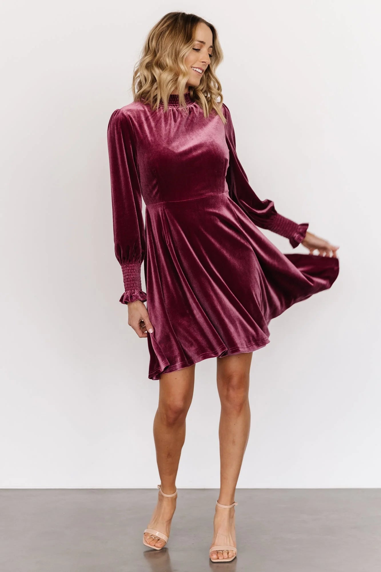 Tina Velvet Short Dress | Mauve