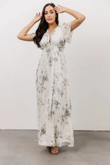 Alexandria Smocked Maxi Dress | Dusty Sage Floral