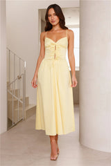 Beachside Joys Midi Dress Yellow