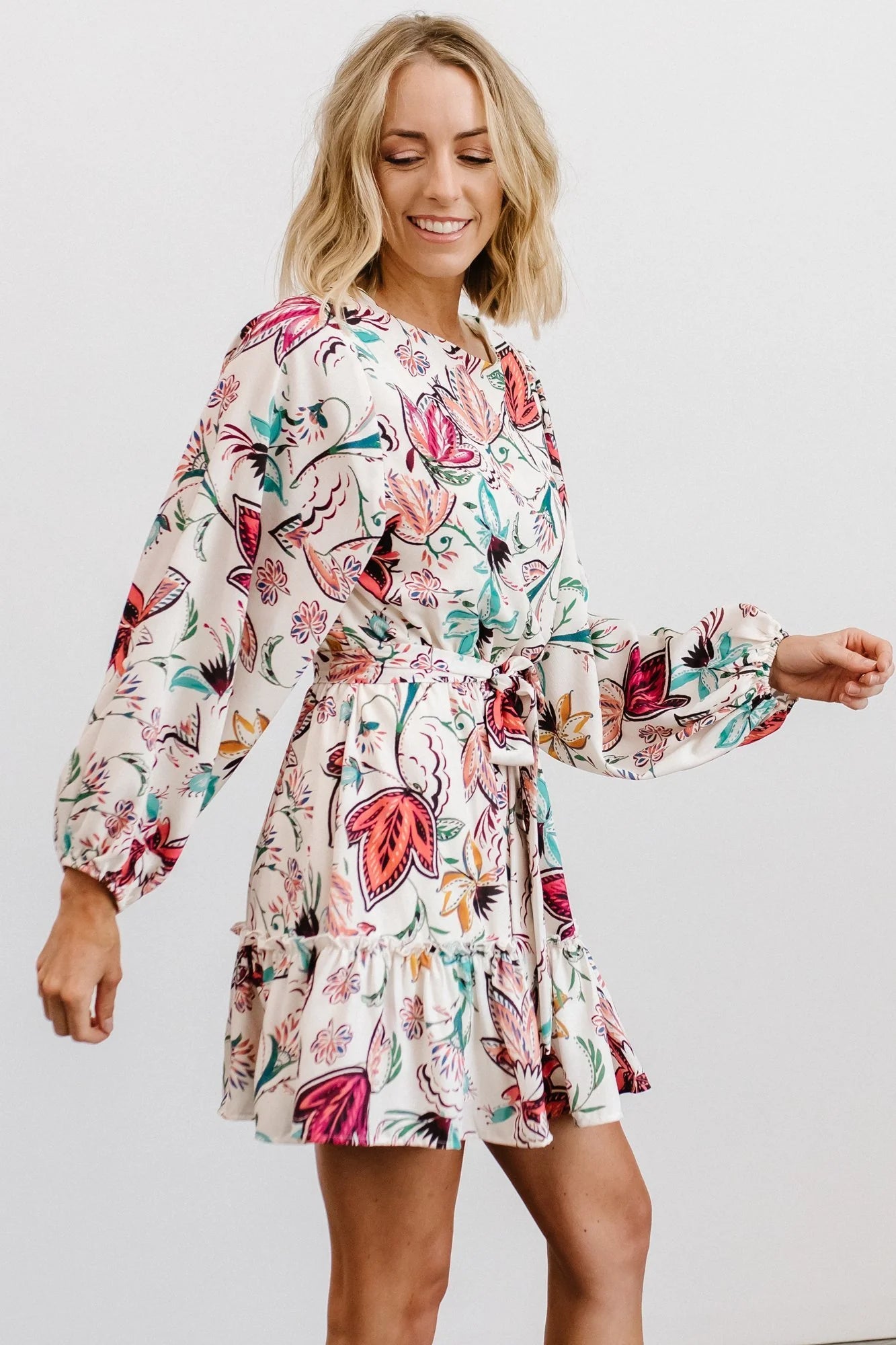 Tally Mini Dress | Off White Multi Print