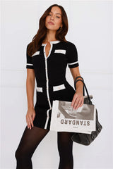 The Chateau Rib Mini Dress Black