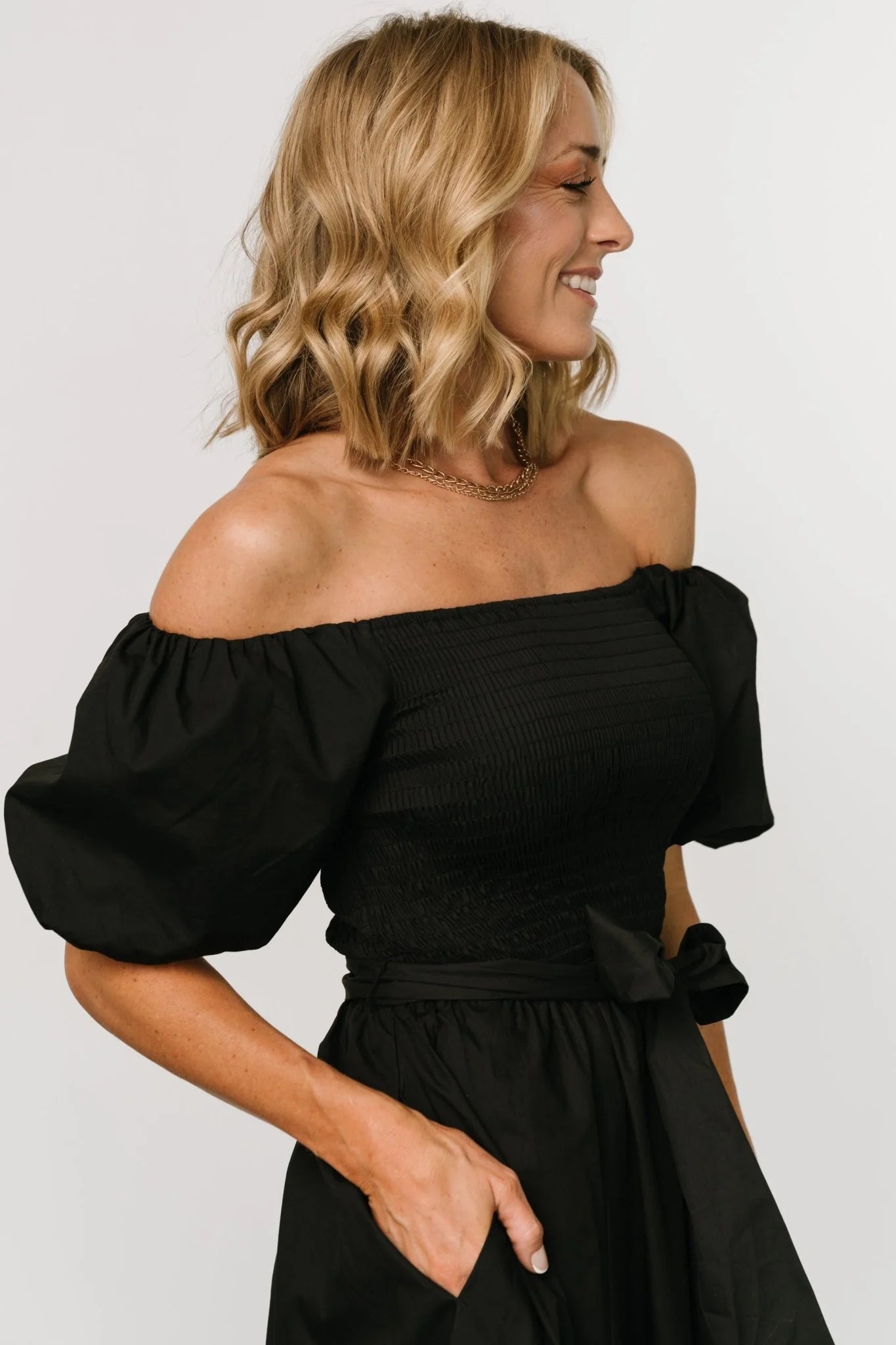 Bardot Midi Dress | Black