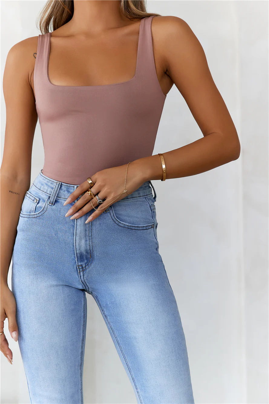 BASE  Everyday Staple Singlet Top Mocha