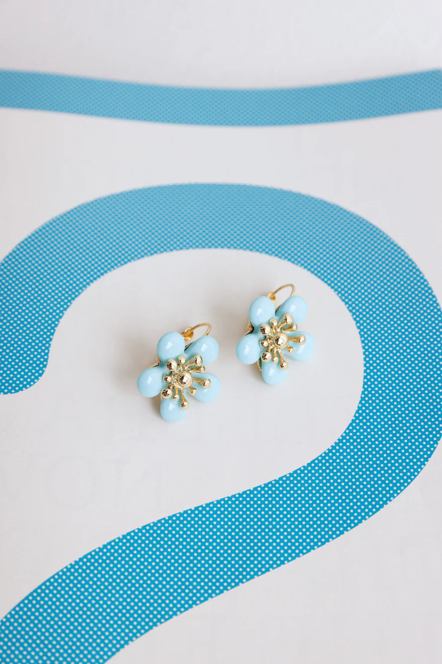 18k Gold Plated Beachy Girl Earrings Blue