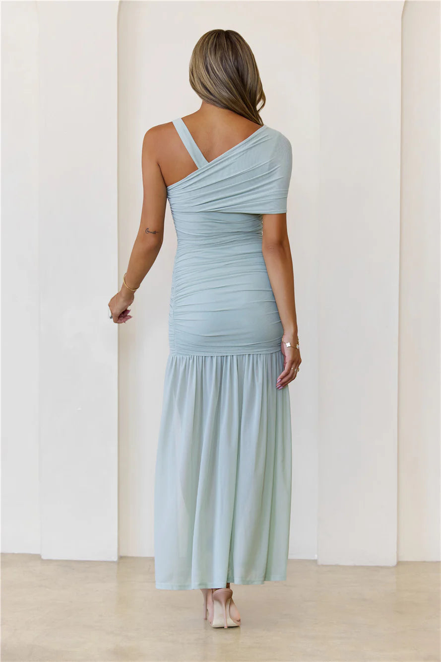 Dress to Dominate Mesh Maxi Dress Sage