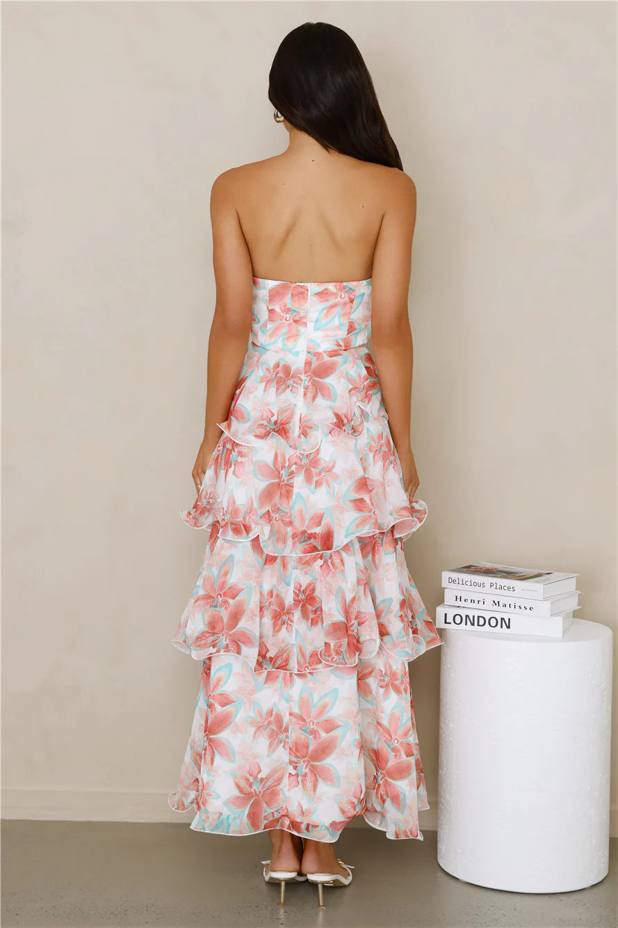 Chicago Chic Strapless Maxi Dress Print