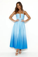 Dipped In Fun Midi Dress Blue