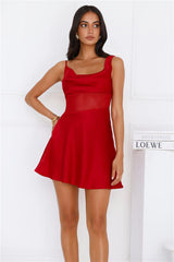 Details To Love Satin Mini Dress Red