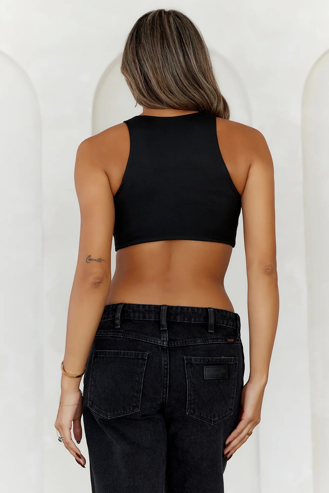 BASE  The Classic Crop Top Black