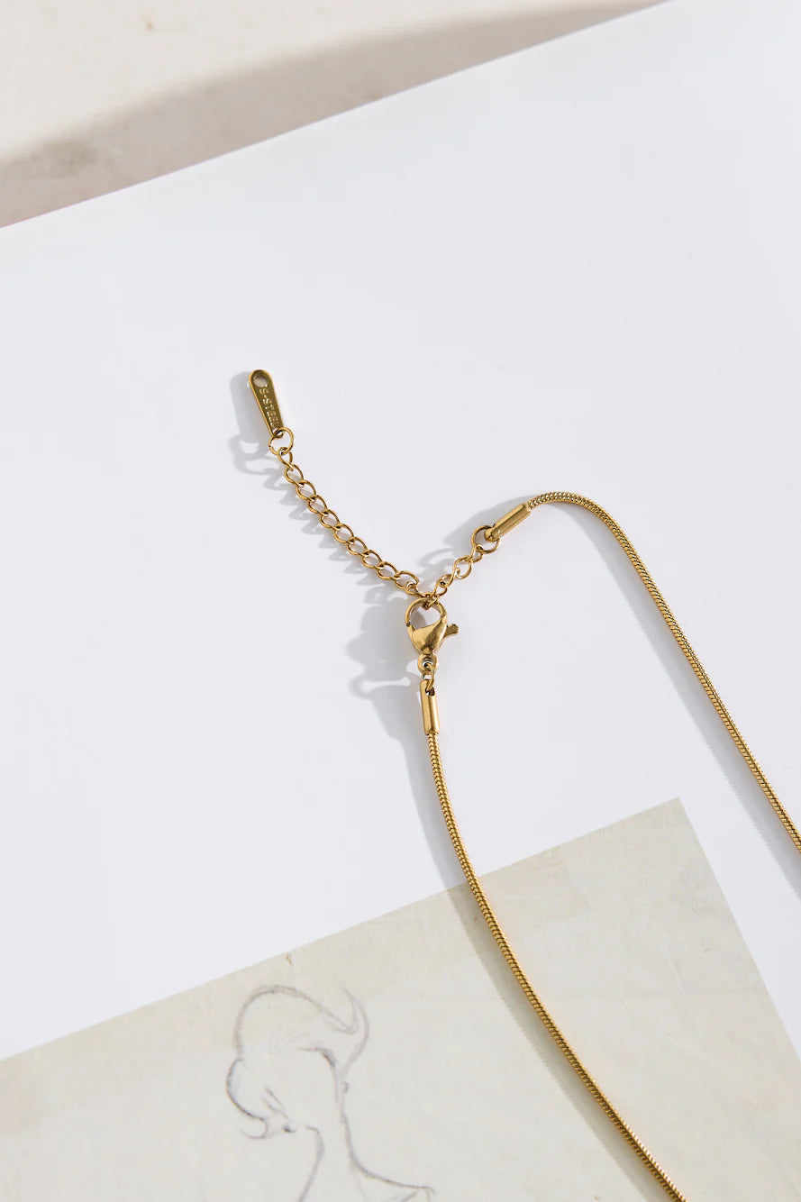 18k Gold Plated Pebble Necklace Gold